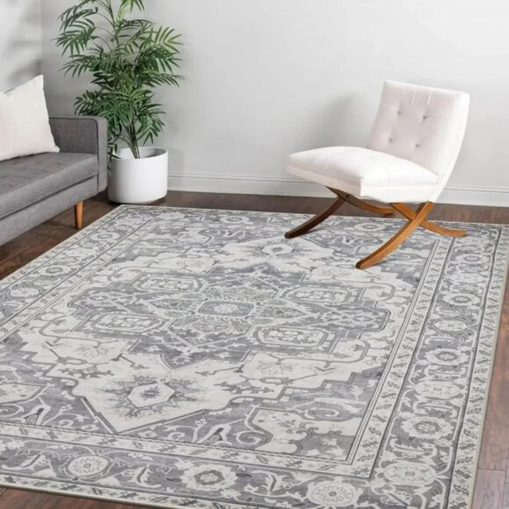 New 8x10 Washable Area Rug, Soft, Thin, Non-Skid Vintage Carpet for Living Room